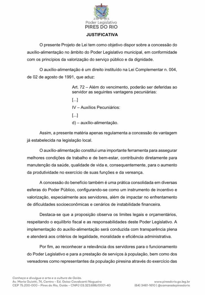 Câmara de Pires do Rio Apresenta Projeto de Lei para Concessão de Auxílio-Alimentação de R$ 1.900,00 4 img 0302 1